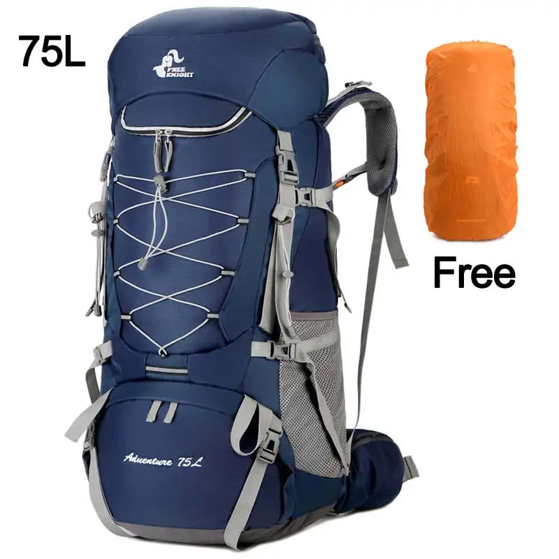 75L Camping Backpack Hiking Bag Sport Outdoor Bags with Rain Cover Travel Climbing Mountaineering Trekking Camping Bag XA726WA
