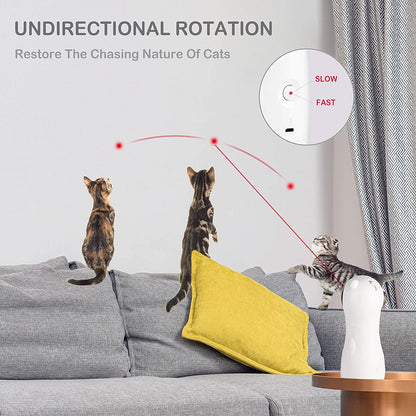 Automatic Cat Laser Toy, Interactive Pet Laser Toys for Indoor Cats and Kittens, 5 Random Patterns, USB Charging or Battery Powered, Random Rotating Light Pet Toy