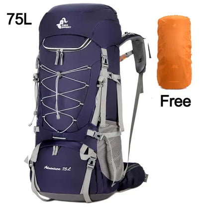 75L Camping Backpack Hiking Bag Sport Outdoor Bags with Rain Cover Travel Climbing Mountaineering Trekking Camping Bag XA726WA