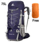 75L Camping Backpack Hiking Bag Sport Outdoor Bags with Rain Cover Travel Climbing Mountaineering Trekking Camping Bag XA726WA