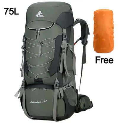 75L Camping Backpack Hiking Bag Sport Outdoor Bags with Rain Cover Travel Climbing Mountaineering Trekking Camping Bag XA726WA